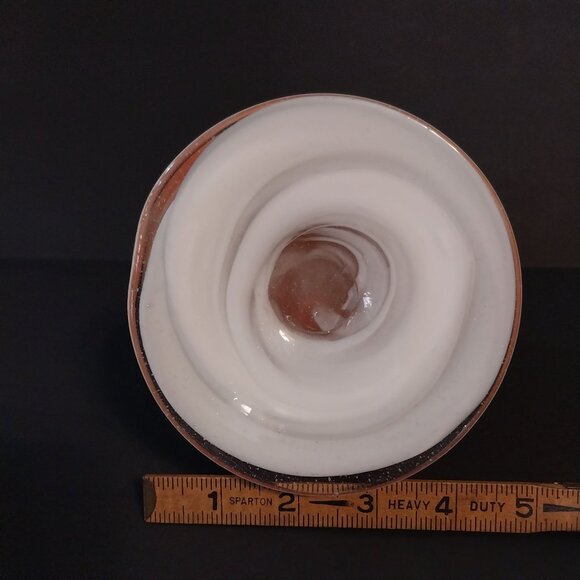 Mid Century Modern Orange Glass Pitcher Vase - Picture 7 of 7